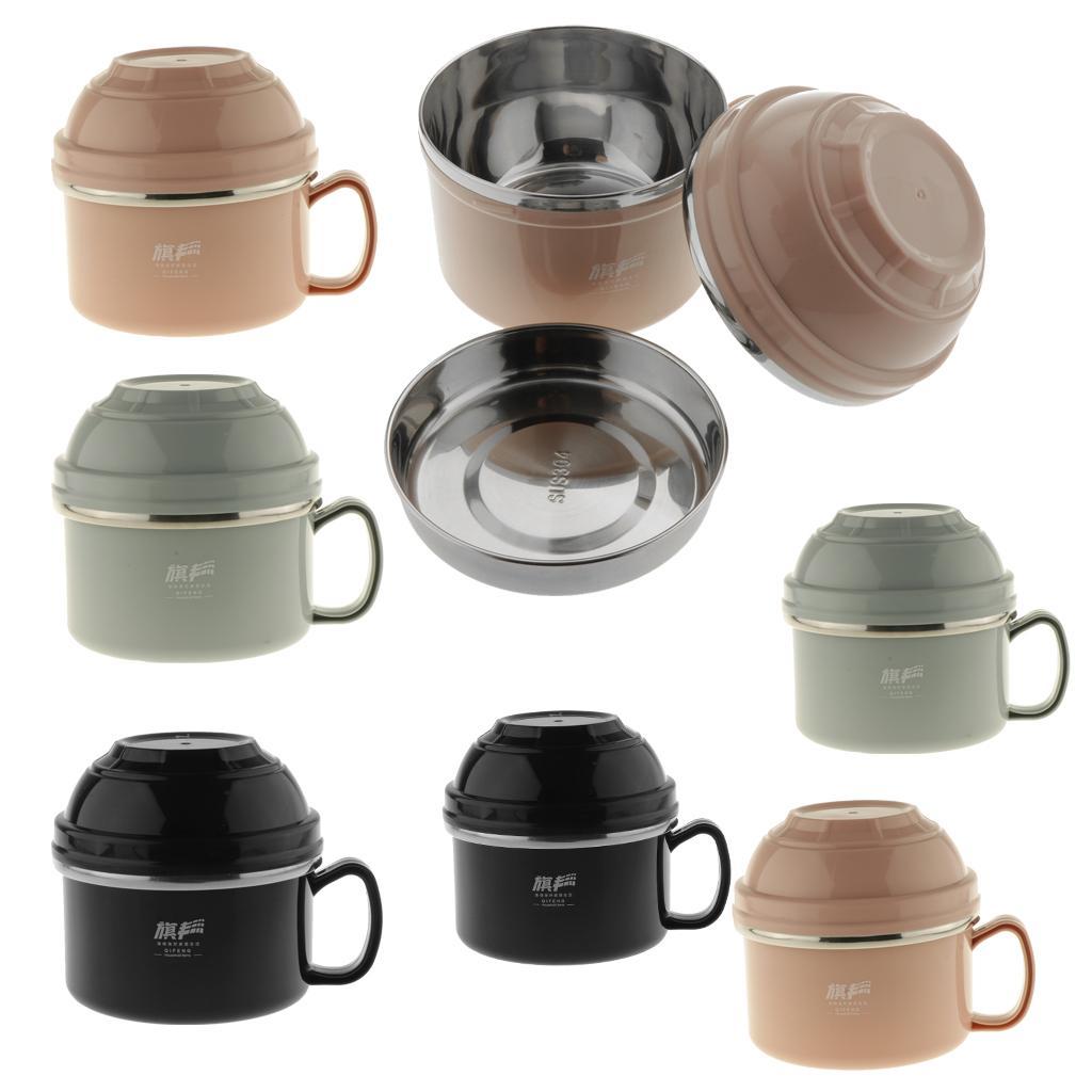Set of 3 Stainless Steel Insulated Bento Lunch Box - 900ml Thermal Food