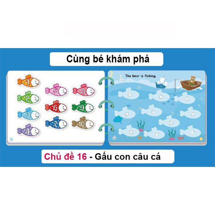 Bộ Học Liệu Bóc Dán Montessori 17 Chủ Đề Hình Gia Đình Gấu Giúp Bé Vừa Học Vừa Chơi