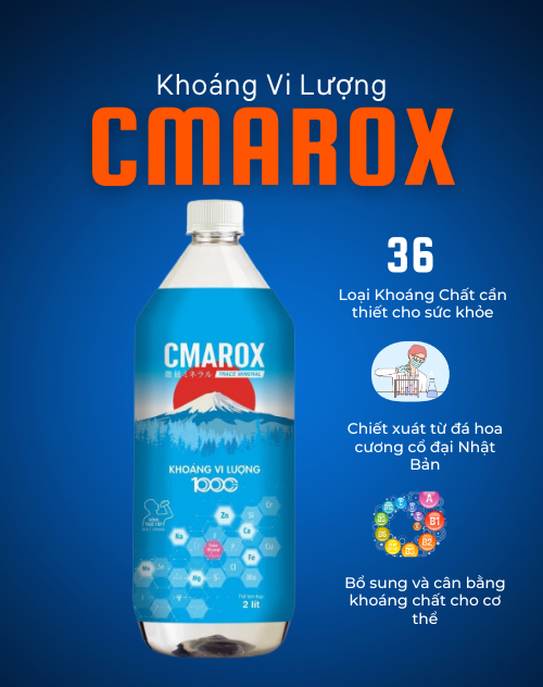 Thùng 6 Chai 2 Lít Khoáng Vi Lượng CMAROX 10.000ppm (2L x 6 chai) - Bổ Sung Khoáng Chất Cho Cơ Thể