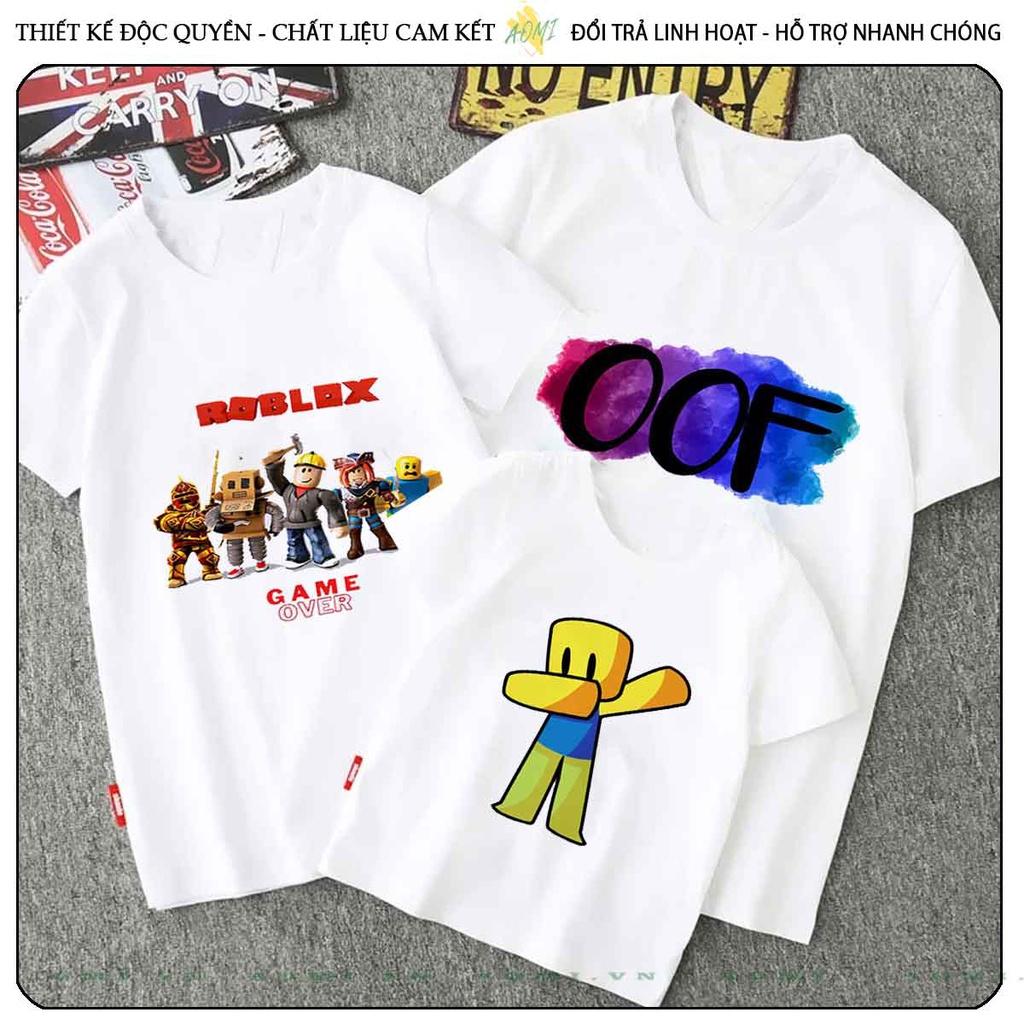 ÁO THUN ROBLOX UNISEX PHÔNG TRẮNG NAM NỮ GIA ĐÌNH CẶP ĐÔI SIZE TRẺ EM CHO BÉ TRAI GÁI AOMIVN