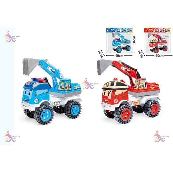 Xe máy xúc, xe cẩu robocar poli cỡ lớn- đồ chơi trẻ em, quà tặng bé