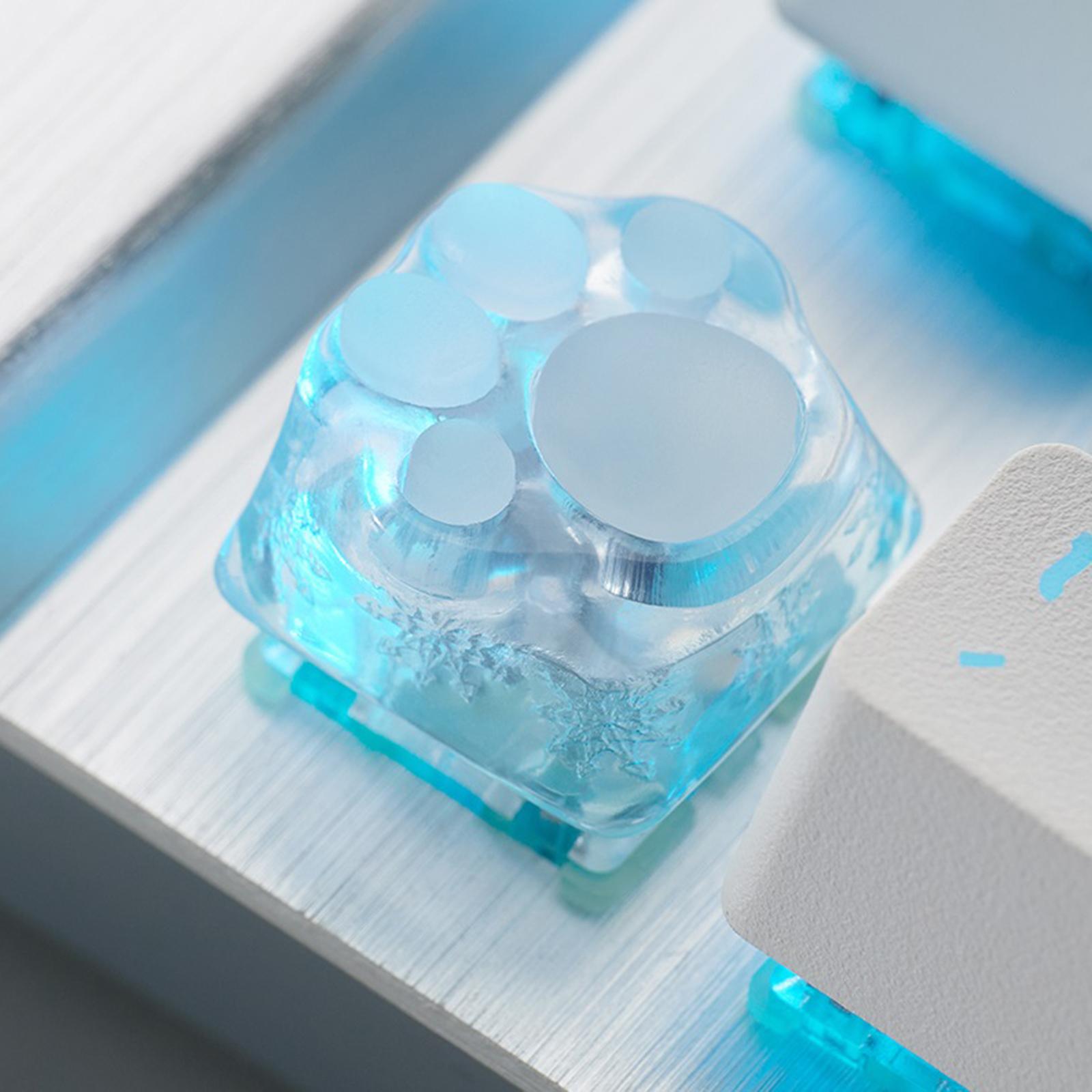 Clear Resin Cat Paw Mechanical Keyboard Keycap Pad for Cherry MX DIY