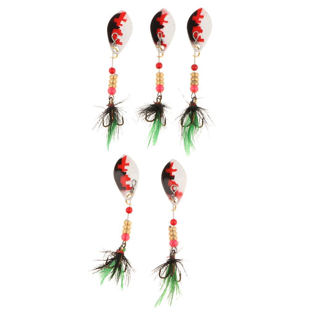 5Pcs Fishing Lures Spinnerbait Hard Metal Jig Bait Crankbaits Saltwater Freshwater