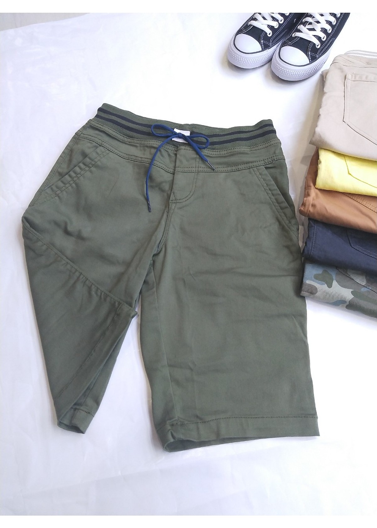 Quần Shorts Kaki nam lưng thun