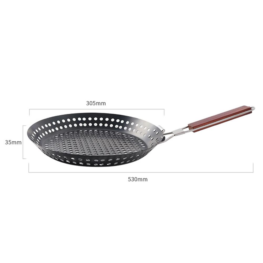 Chảo vỉ nướng tròn có lỗ xếp gọn chống dính cho nấu ăn BBQ dã ngoại ngoài trời