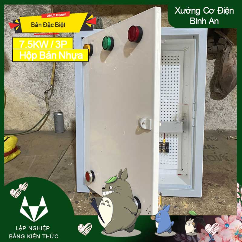 Tủ hộp nhựa chống nhiếm điện 7.5Kw 3 pha chống ngắn mạch, quá dòng và quá tải 3 pha 380V