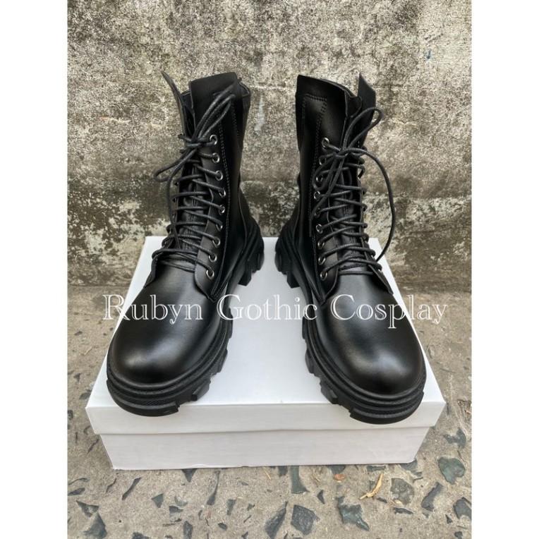 Giày Boots chiến binh khoá kéo cool ngầu độc lạ mới ( dây kéo phía sau )