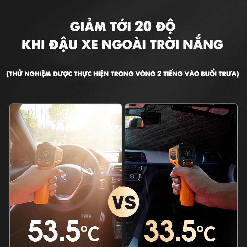 Tấm chắn nắng cách nhiệt cho ô tô, bạt che nắng kính lái xe hơi - Hàng Chính Hãng