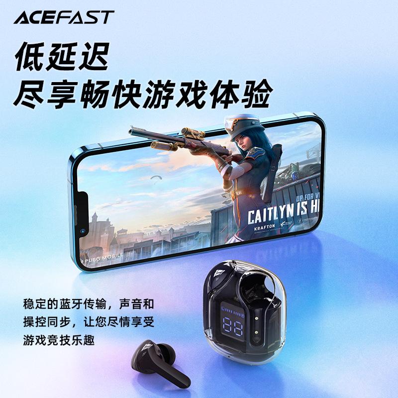 Phong cách mới nhất Tai nghe Bluetooth nhỏ màu pha lê ACEFAST ENC tai nghe kẹo thể thao không dây T6 tai nghe trò chơi sạc màu pha lê nhỏ