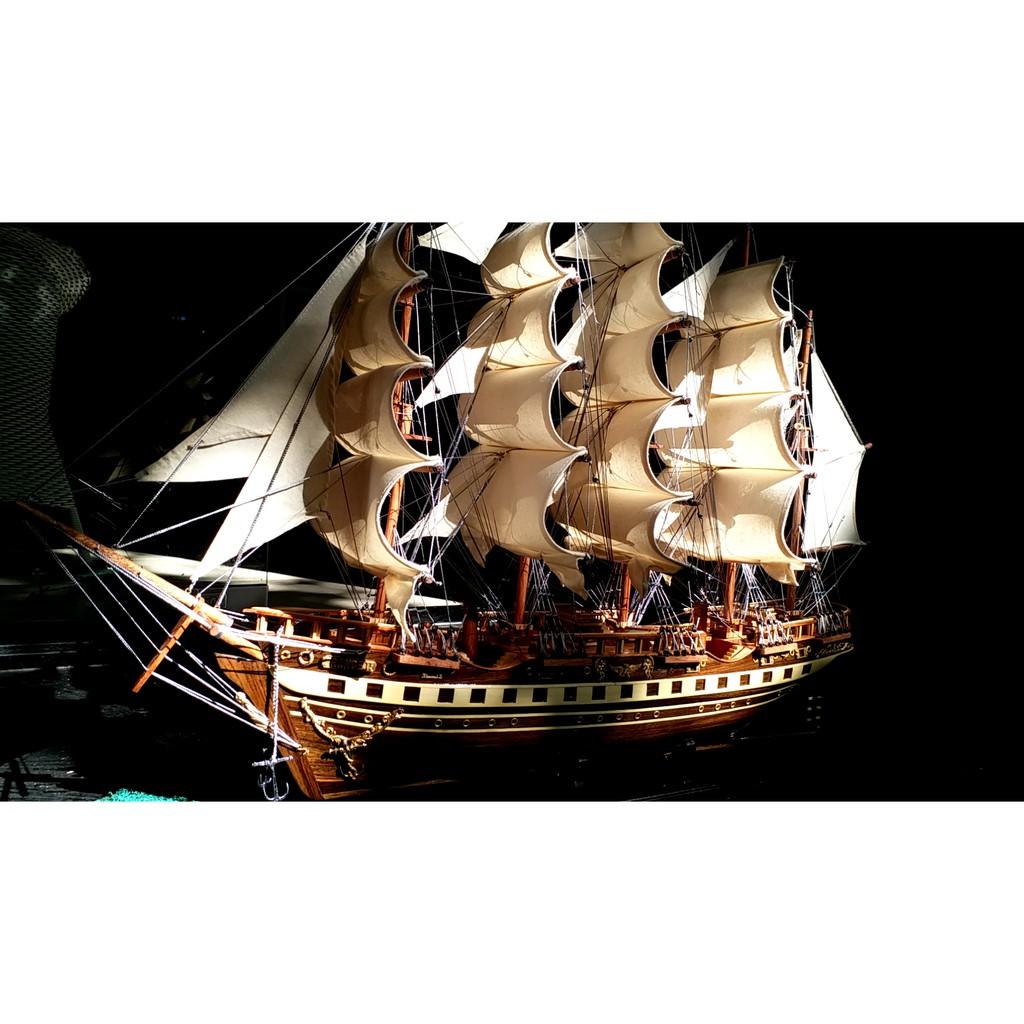 Mô hình tàu thuyền France II thân 80cm gỗ tự nhiên MNV-TB02