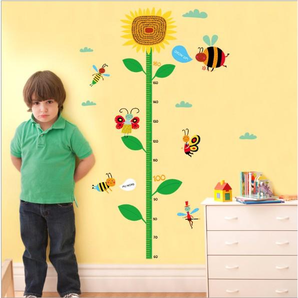 Decal trang trí thước đo hoa hướng dương