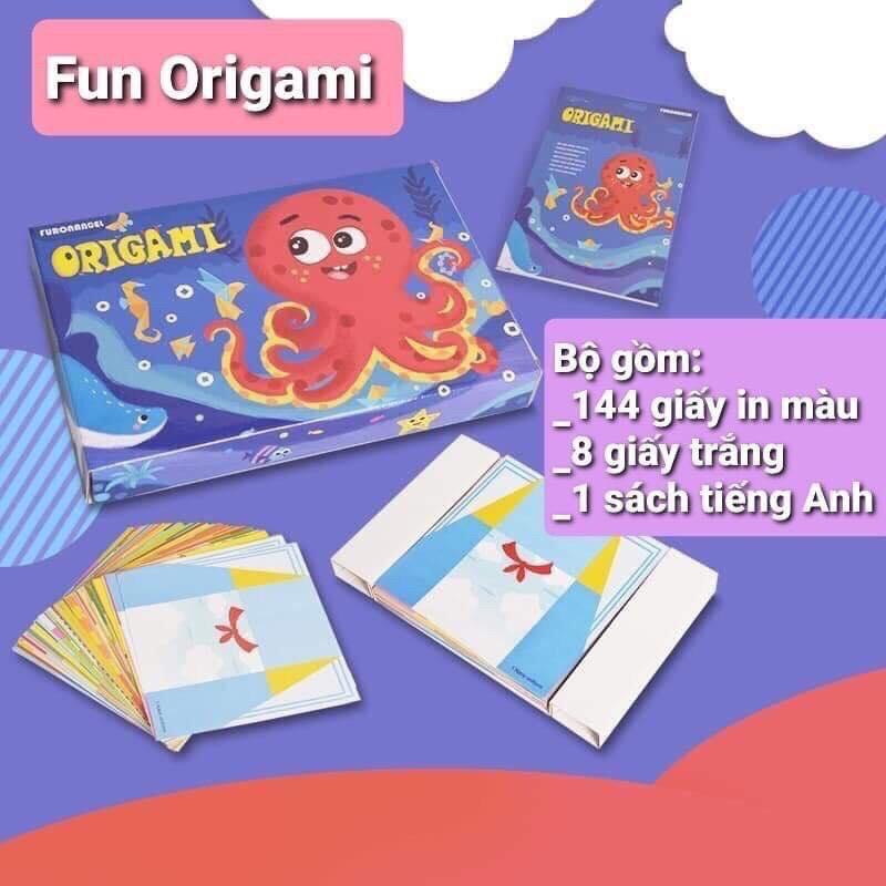 BỘ GẤP GIẤY FUN ORIGAMI 144 TỜ GIẤY IN MÀU SẮC NÉT (KÈM HƯỚNG DẪN CÁCH GẤP CHO BÉ) / BỘ ĐỒ CHƠI GẤP GIẤY BẠCH TUỘC