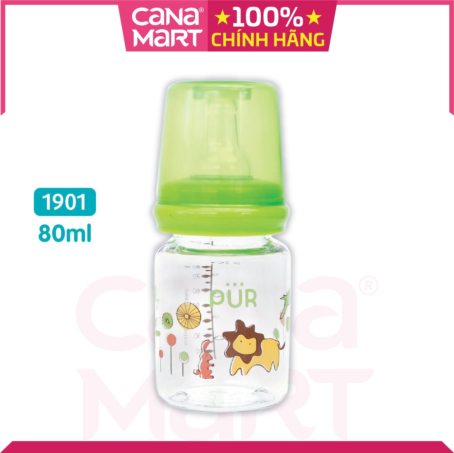 Bình sữa cổ thường thân thon Pur Feeding 80ml (1901)