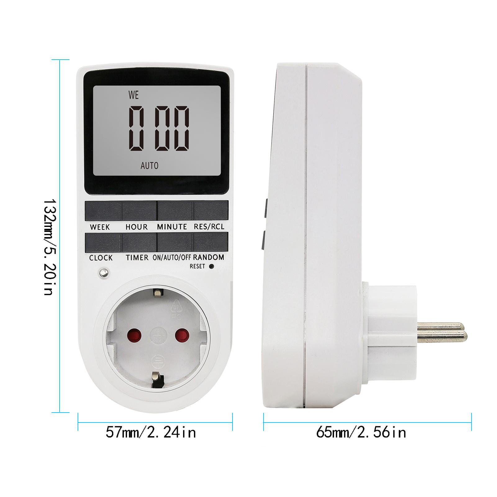Digital Timer Switch Socket Digital Electronic Timer Switch LCD Display Plug-in Programmable Time Switch Energy Saving Intelligent Electronic Timing Socket