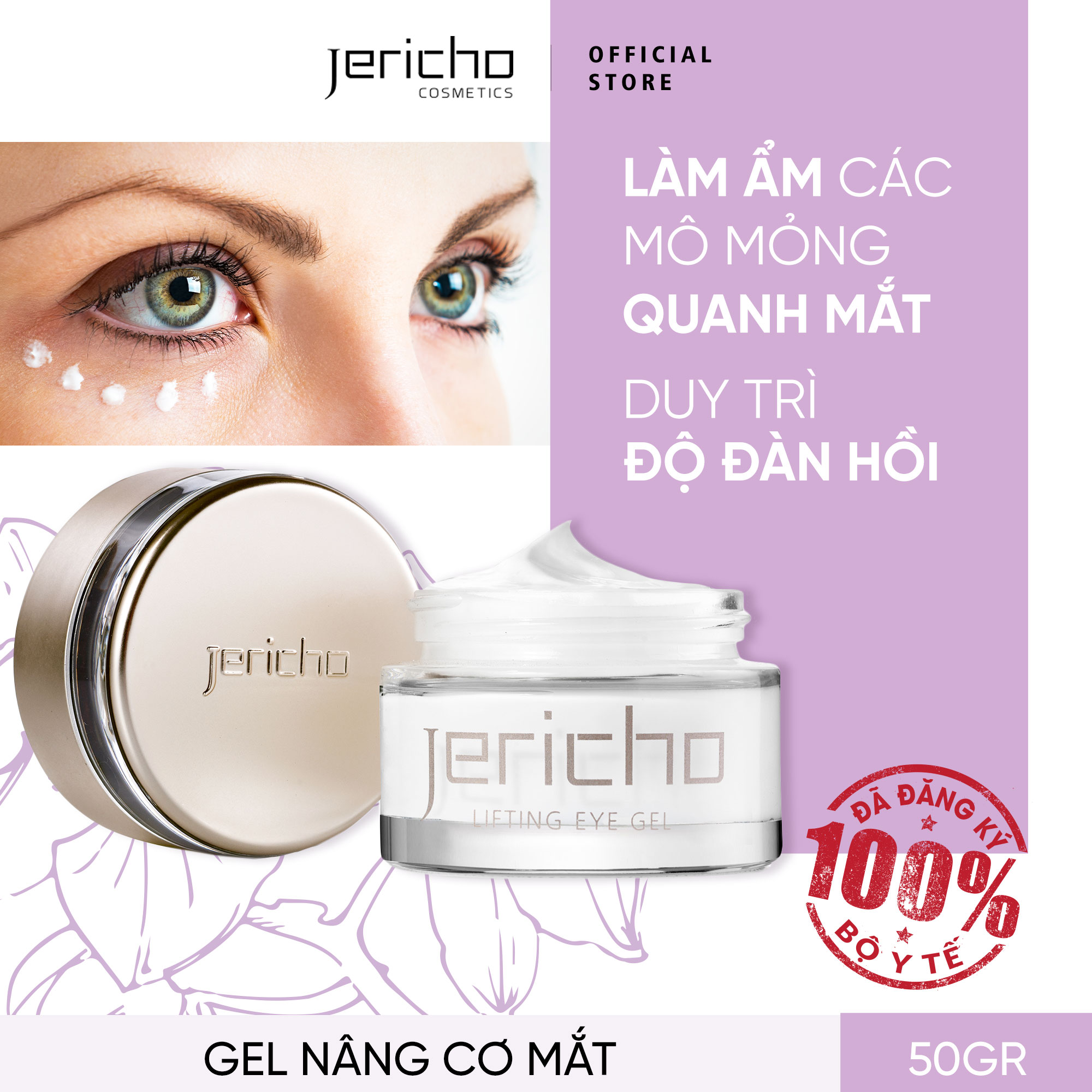 Gel Nâng Cơ Mắt Jericho Lifting Eye Gel (50gr) - Giúp Duy Trì Độ Đàn Hồi Và Sự Trẻ Trung