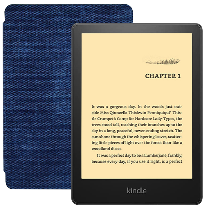 Combo máy đọc sách Kindle Paperwhite 5 (11th gen) tặng kèm bao da ( Cover ) - Hàng nhập khẩu