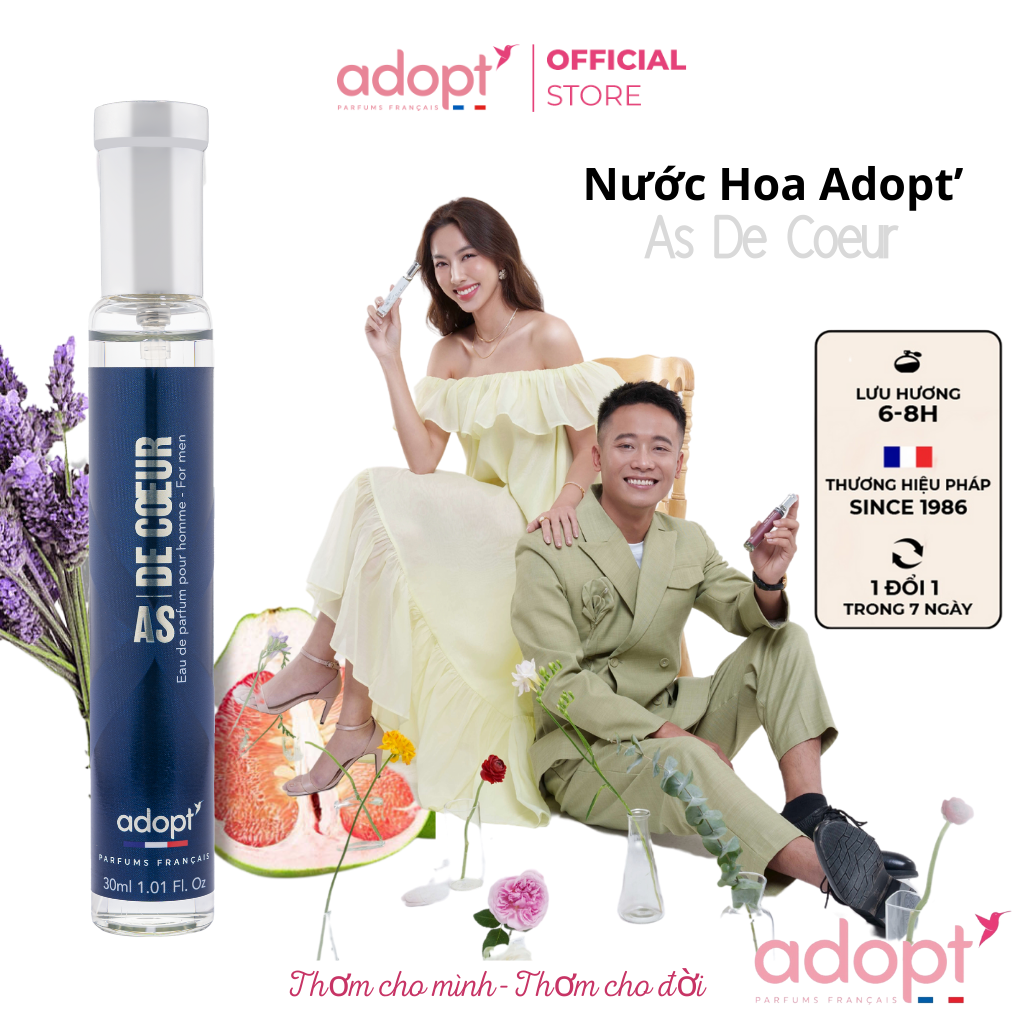 Nước hoa nam,nước hoa quang linh chính hãng Adopt Blue Suit hương thơm sang trọng mạnh mẽ dung tích 30ml