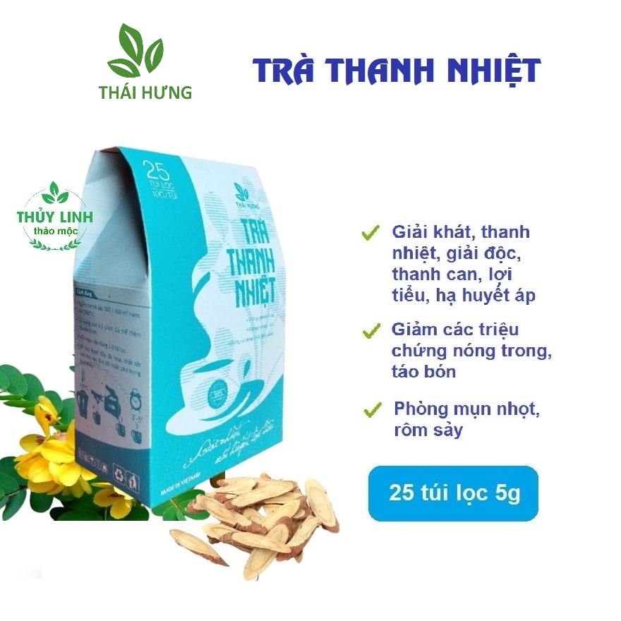 Trà Thanh Nhiệt Thái Bình Giải nhiệt, mát huyết, lợi tiểu - 25 túi lọc x 10g