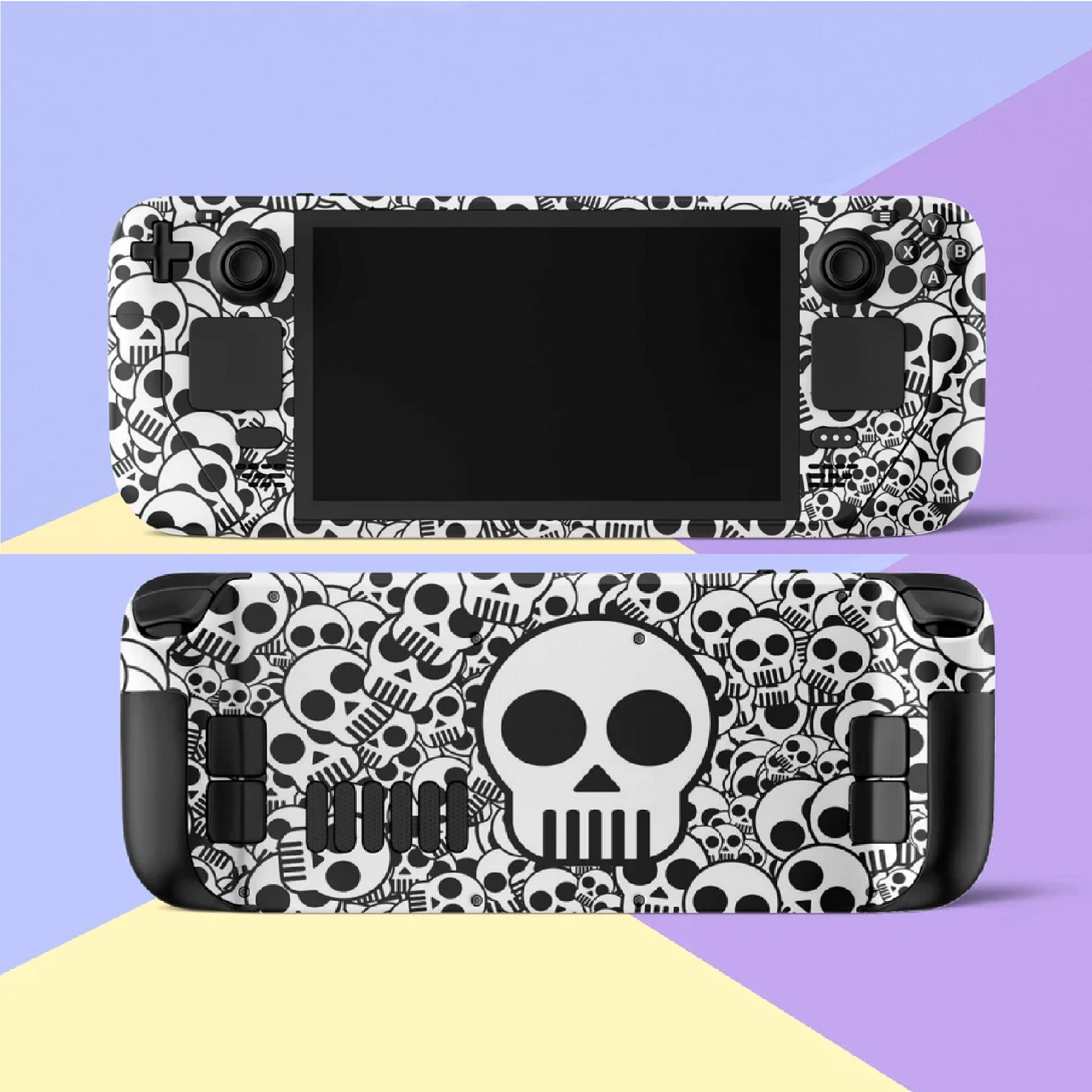 Skin decal dán Steam Deck mẫu Black Scull Console (dễ dán, đã cắt sẵn chuẩn theo khuôn máy)