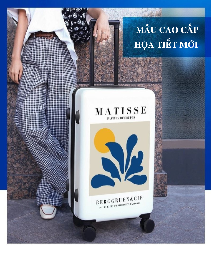 Vali Du Lịch MATISSE Phong Cách Hàn Quốc Chất Liệu Nhựa ABS Nhám Dung Tích Rộng Rãi Sẵn Size 20/24/26 inch