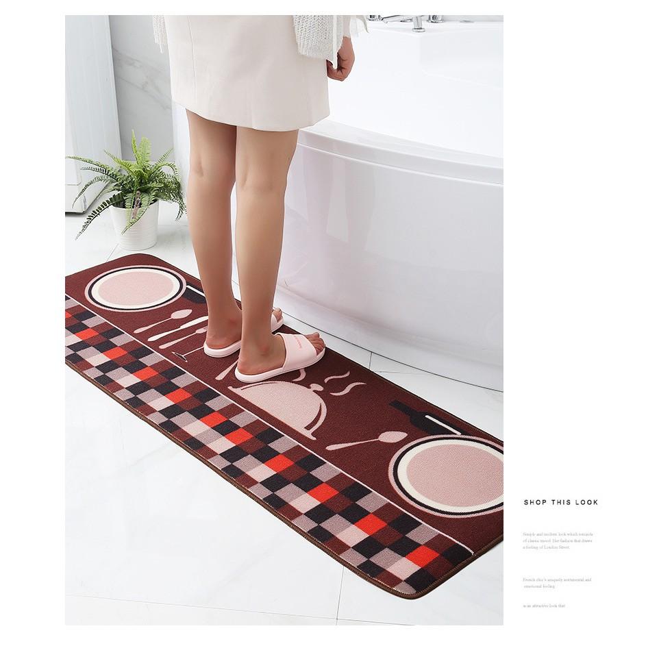 Set 2 Thảm Bếp Sợi Lưới Đan Len Đế Chống Trượt Cao Cấp PA9941
