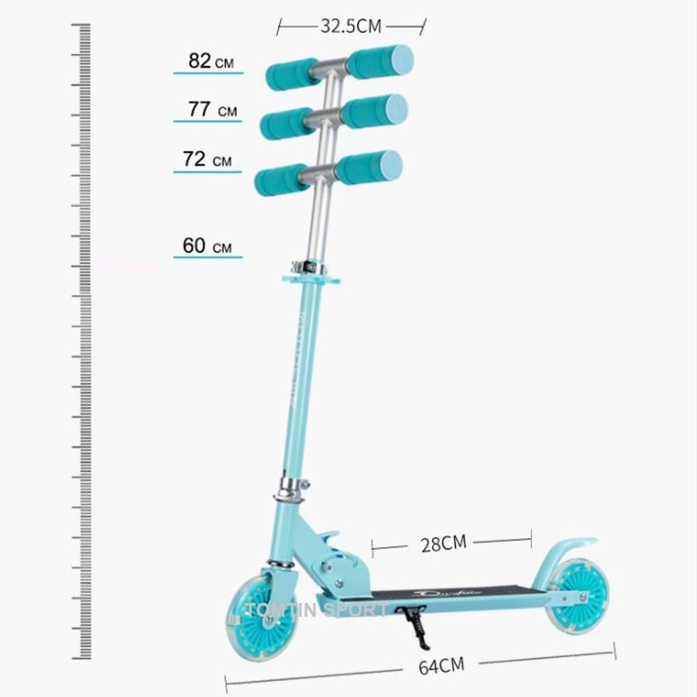 Xe trượt scooter trẻ em cao cấp có đèn led và chân trống tiện lợi cho bé từ 3-10 tuổi 