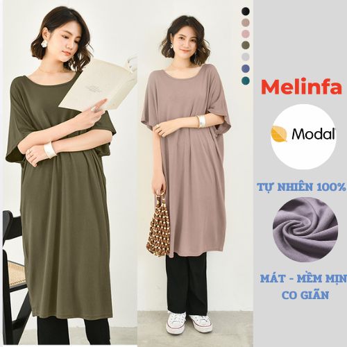 Váy đầm thun nữ cánh rơi vải Modal tự nhiên thoải mái vải mát mềm mại freesize mặc mùa hè mã VAV0358