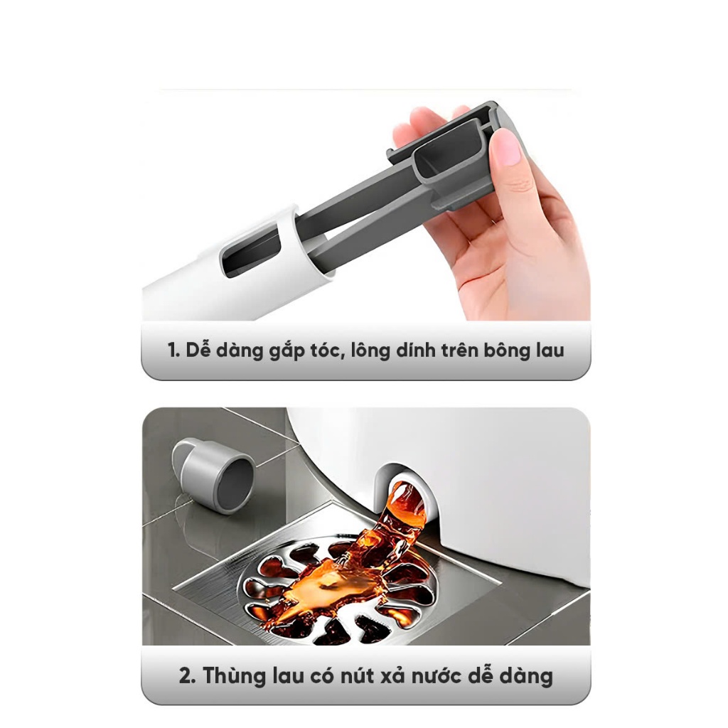 Thùng Lau Nhà Tròn MyJae Tiện Lợi Thông Minh Giặt Vắt 2 Trong 1