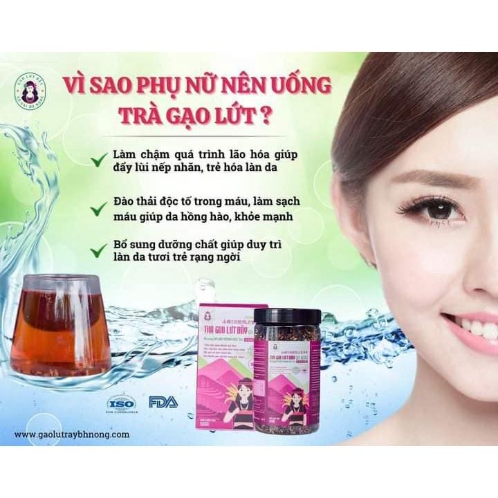 Trà gạo lứt rẫy Bhnong túi 500gr, thải độc tốt cho sức khỏe, giữ dáng, đẹp da