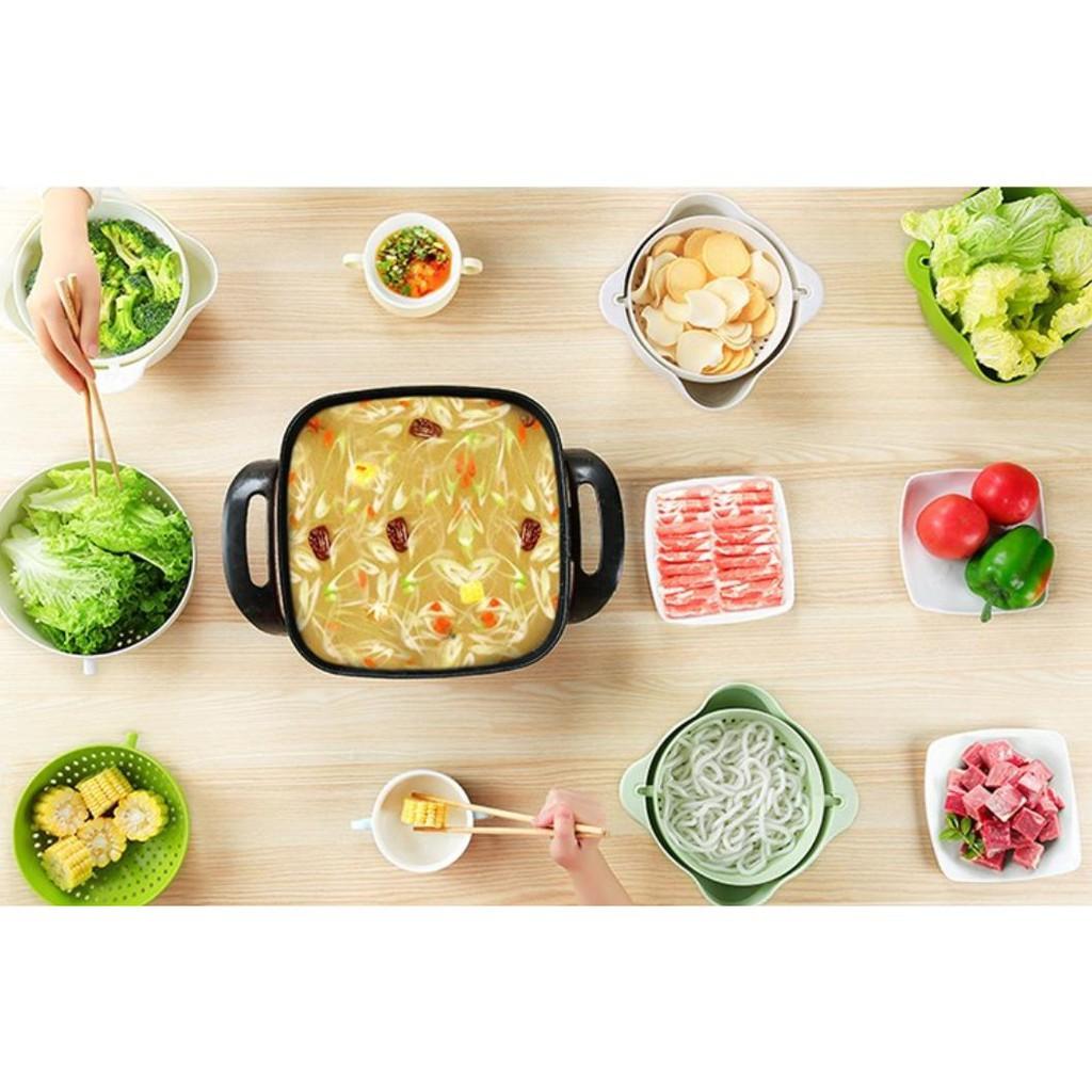 Khuyến mãi - Rổ rửa rau củ quả tiện lợi 360° 2 tầng nhựa PP Care Japan