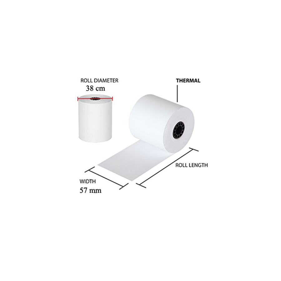 Giấy nhiệt in bill, in hóa đơn (thermal paper) TOPCASH khổ K57mm x 38mm dùng cho máy cà thẻ ngân hàng, máy in cầm tay, máy POS cầm tay - Hàng chính hãng