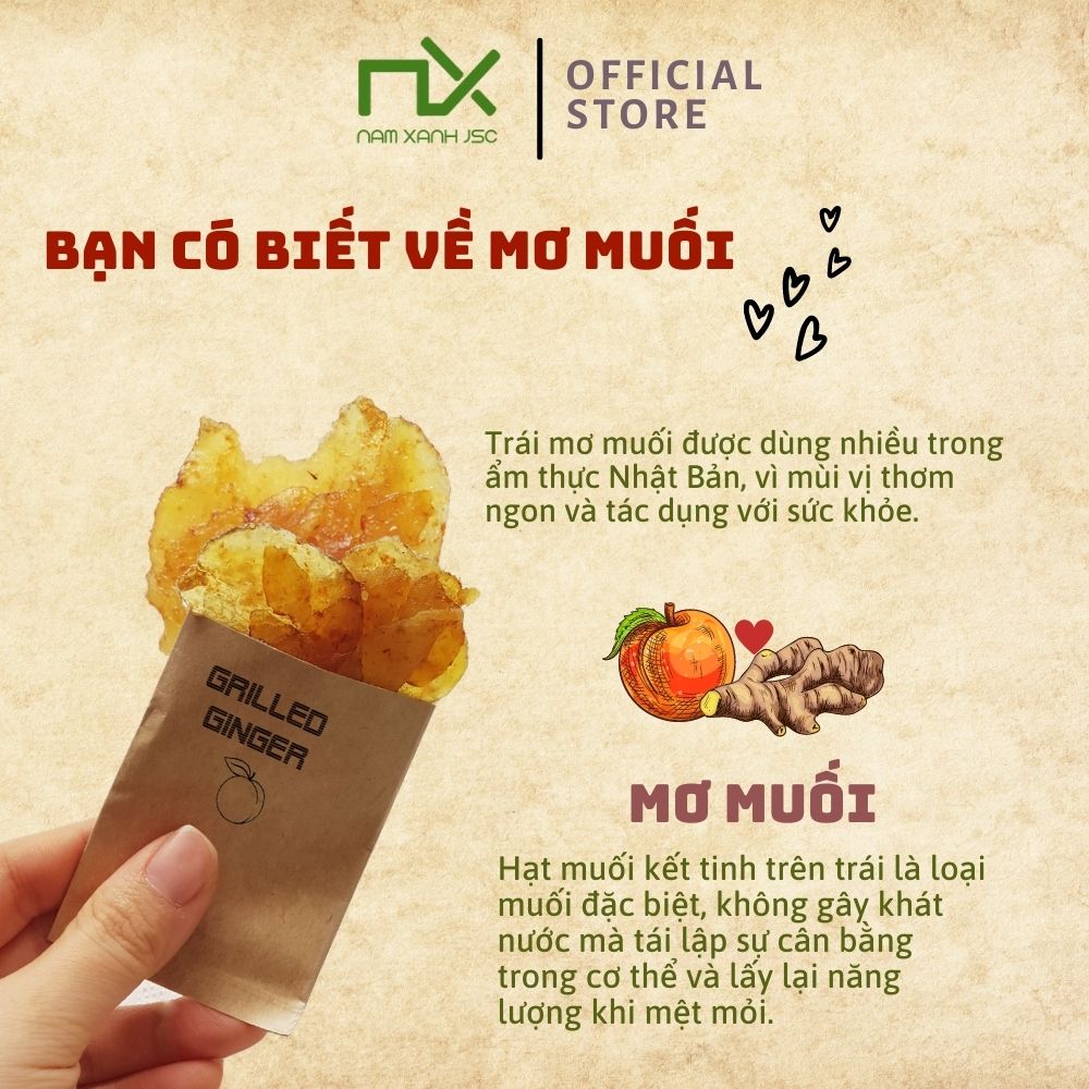 Gừng Nướng Mơ Muối Nam Xanh 80g