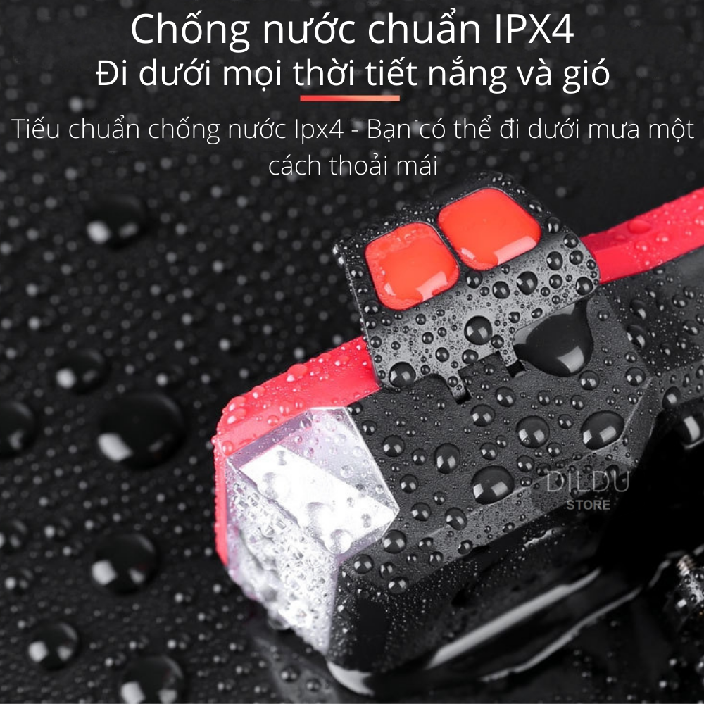 Đèn Xe Đạp kèm Giá Đỡ Xe Đạp 2in1 3 bóng BF-909, 4 chế độ sáng - Tiết Kiệm Không Gian Xe - Siêu Sáng - Sạc USB - Pin 2400mah - Hàng chính hãng cao cấp