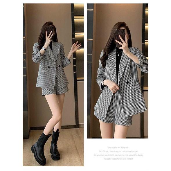 FREE SHIP Set bộ đồ nữ vest dài tay lịch sự, sang chảnh với 2 tone màu sáng da KIM GIA DS