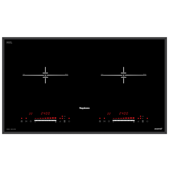 Miễn phí giao lắp toàn quốc - Bếp Đôi Điện Từ Inverter Nagakawa NAG1215M  (4800W) - Made in Malaysia - Bảo hành 5 năm - Hàng Chính Hãng