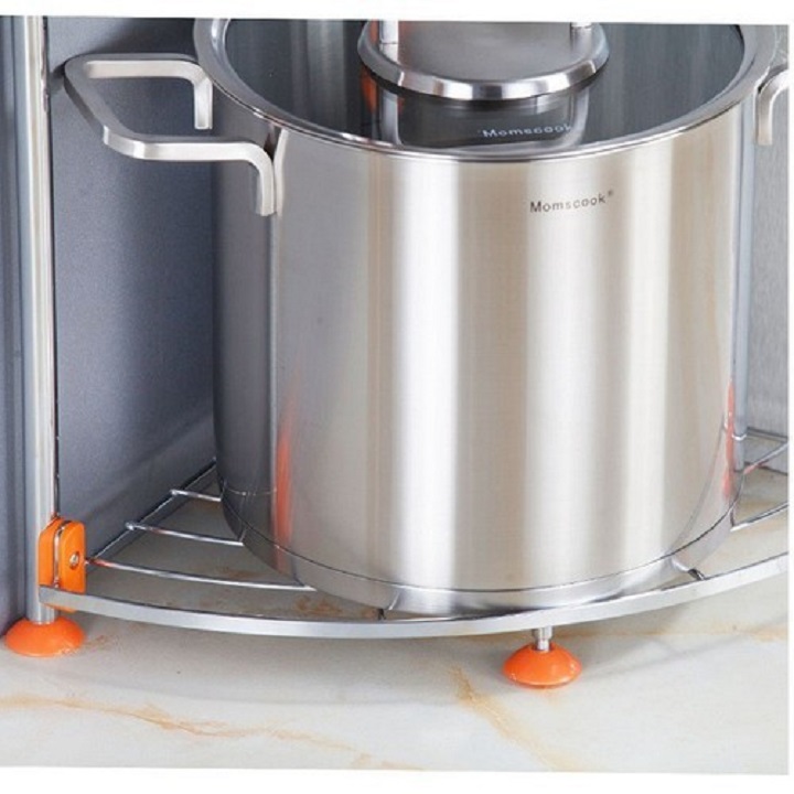 Giá để xoong chảo inox 5 tầng tiện dụng TẶNG KÈM MÓC DÍNH TƯỜNG TRONG SUỐT SIÊU