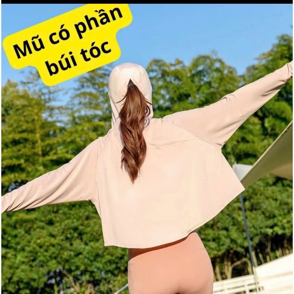 Màu GHI Size L (38-59kg)  Áo Khoác Chống Nắng Nữ vải dày dặn chống tia UV UPF 50+ Thun nữ Lạnh Cánh Dơi Siêu mềm mịn và mát