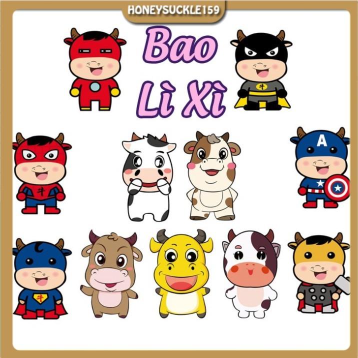 5 Bao Lì Xì 2021 Chibi Tân Sửu Hoạt Hình Chibi Giao Ngẫu Nhiên