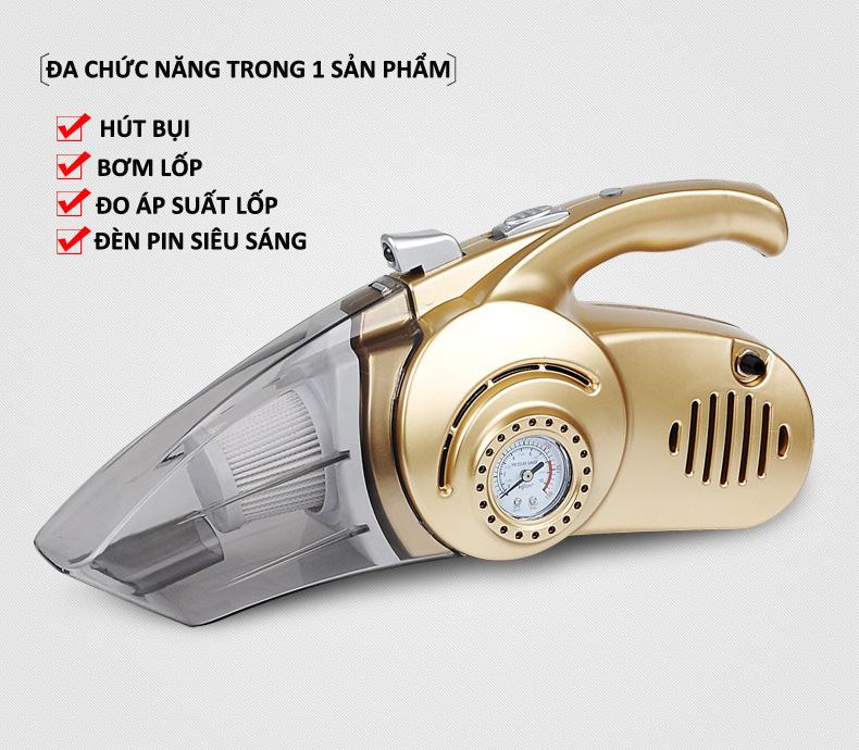 Máy hút bụi cầm tay xe hơi đo áp suất, có tích hợp khả năng bơm xe - hàng chính hãng