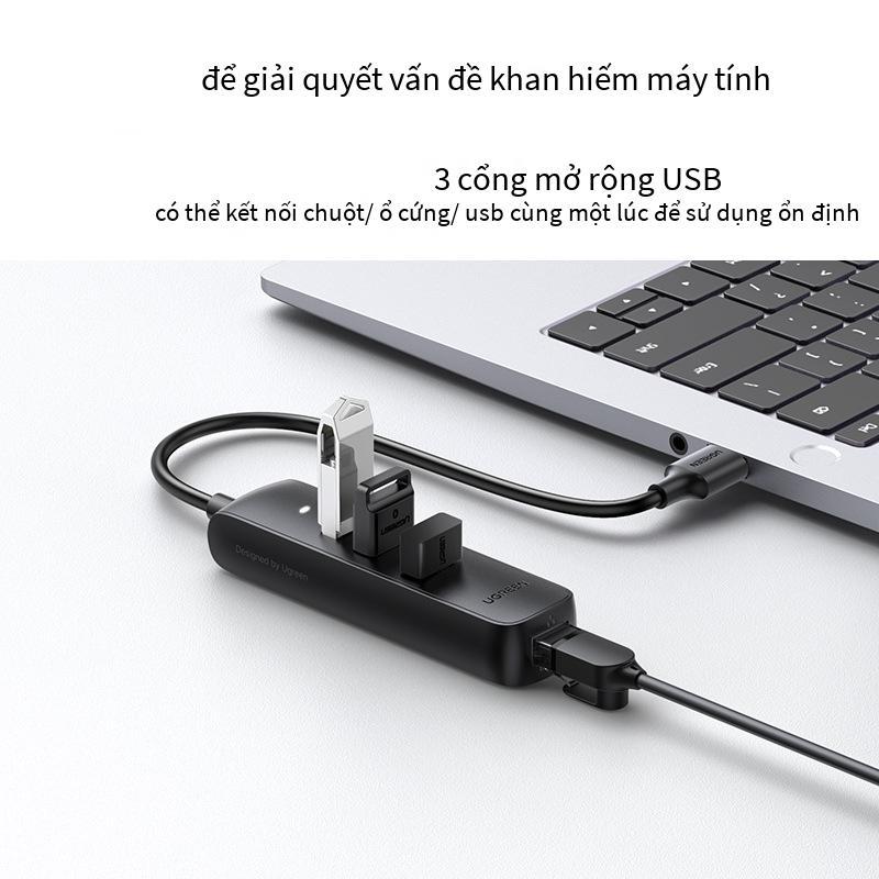 Phong cách mới nhất màu xanh lá cây liên kết usb đến cổng mạng bộ chuyển đổi cáp mạng chia dòng mở rộng có dây ổ cắm chuyển Ethernet card mạng bên ngoài rj45