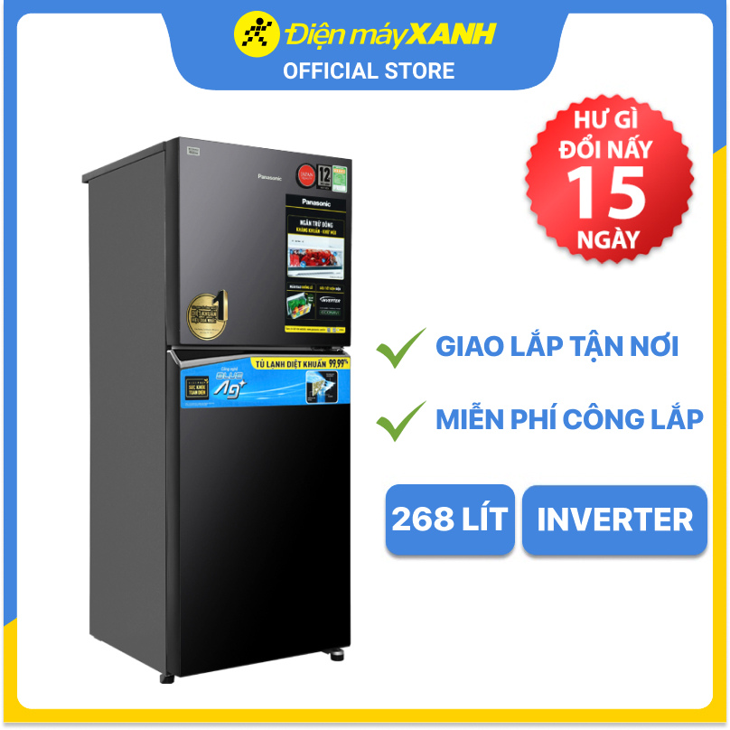 Tủ lạnh Panasonic Inverter 268 lít NR-TV301VGMV - Hàng chính hãng - Giao hàng toàn quốc