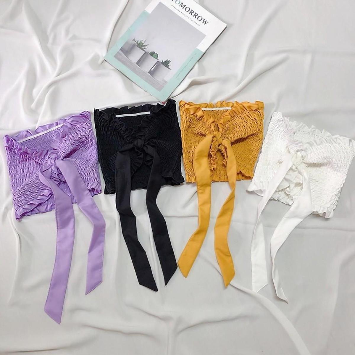 ÁO ỐNG KÈM DÂY NƠ MẶC ĐƯỢC 3 KIỂU, CROPTOP NGẮN NỮ ÔM BODY HOT GIRL HÀN QUỐC SWAG CỰC CHẤT