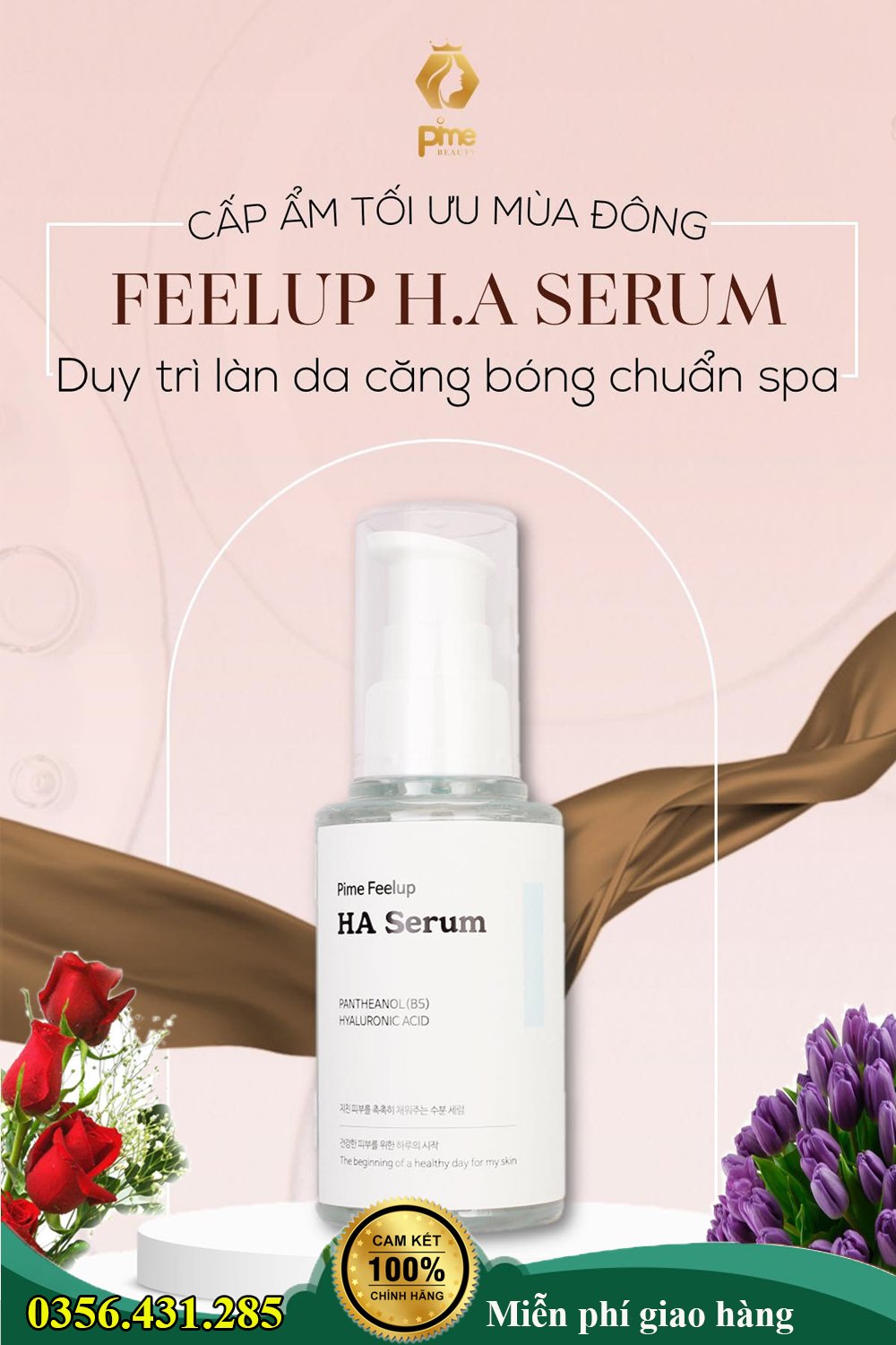 TINH CHẤT CẤP ẨM, CĂNG BÓNG FEELUP HA SERUM 50G