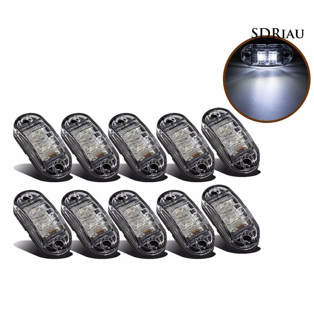 Set 10 Đèn Tín Hiệu Chống Nước 2 Led 10-30v Dành Cho Xe Hơi / Xe Tải Tiện Dụng