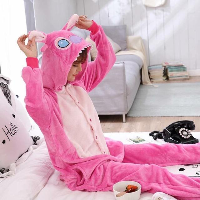 Bộ Đồ Thú Stitch Hồng - Bộ đồ hình thú Stitch hồng người lớn