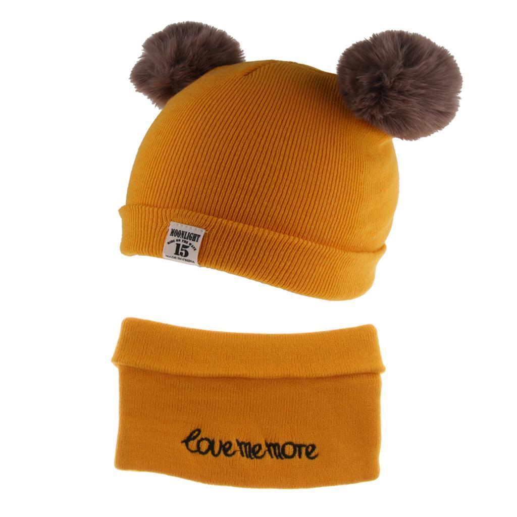 NEW Baby Toddler Hat Cap with Scarf Set Wool Warmer Winter / Faux Fur