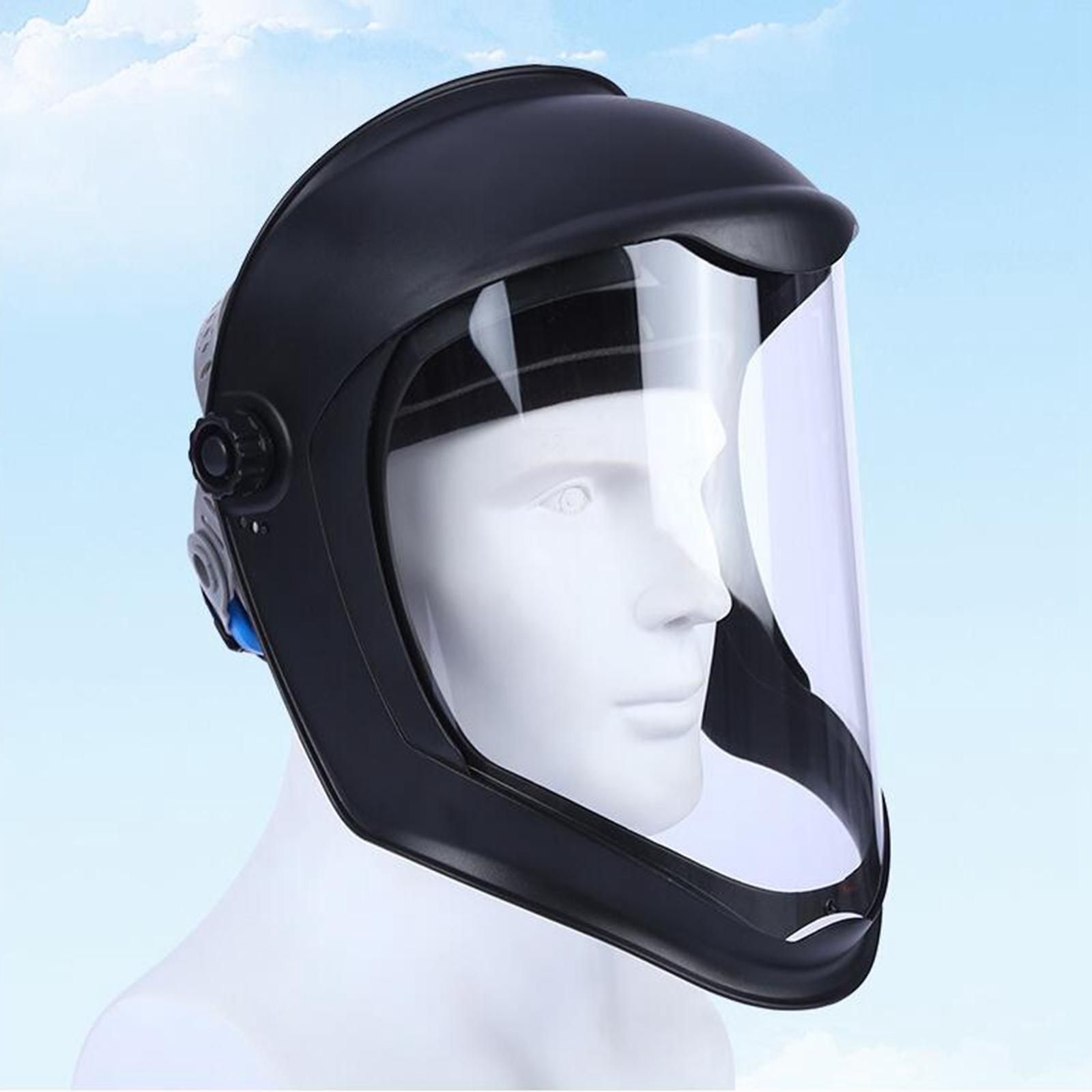 Face Shield Helmet Mask with Clear Polycarbonate Visor Anti FOG UV Blocking Protective Cover Safety Grinding