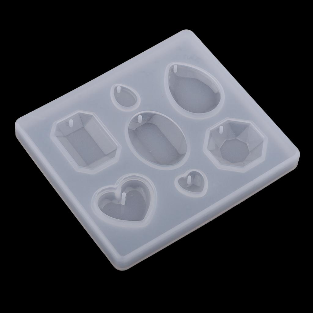 Gem Shapes Diamond Silicone Pendant Mold DIY Jewelry Resin Craft Mould Tools