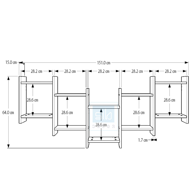 Kệ Gỗ Treo Tường Trang Trí Cách Điệu Độc Đáo SIB Decor KT517