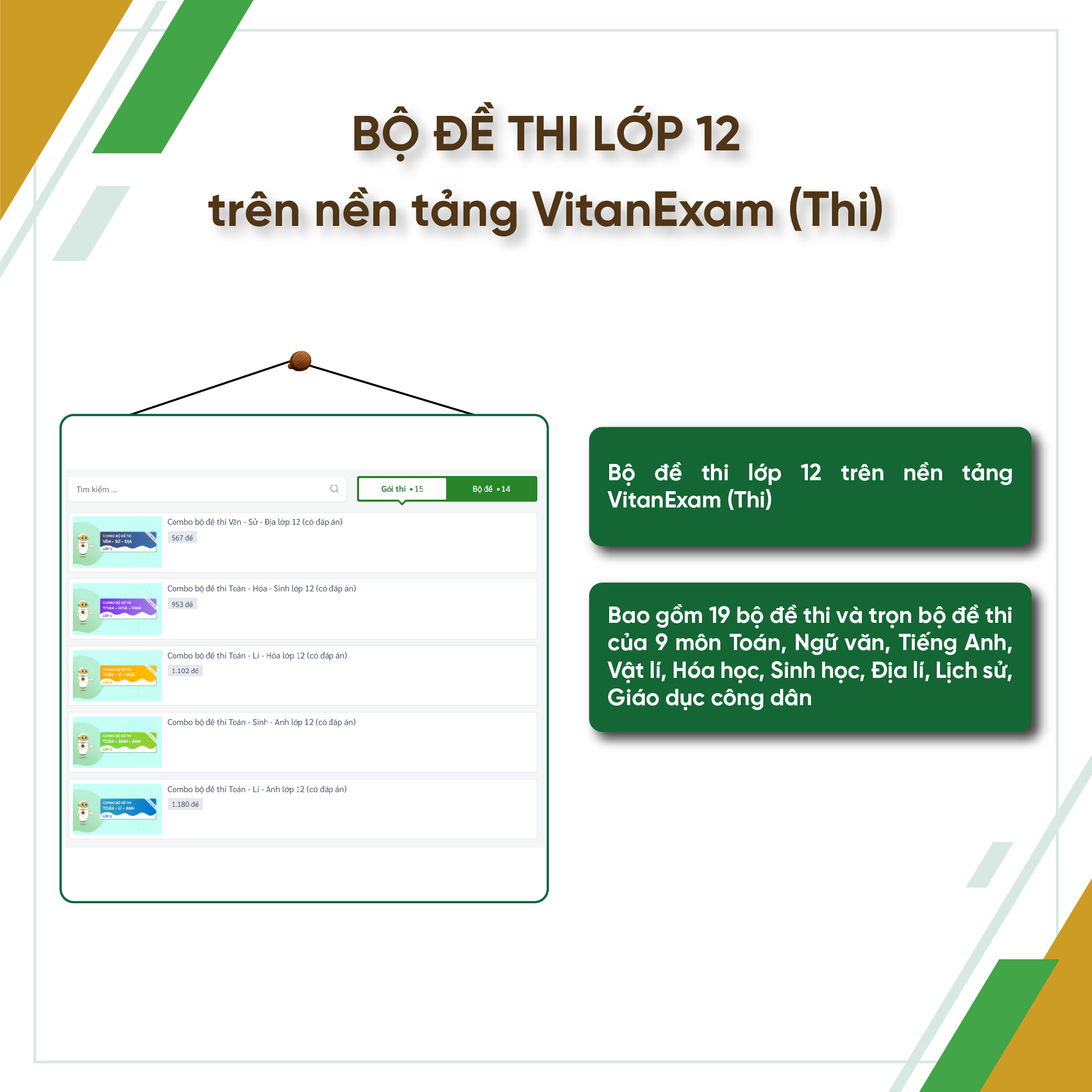 Bộ công cụ Học - Thi - Hướng nghiệp lớp 12, VitanEdu